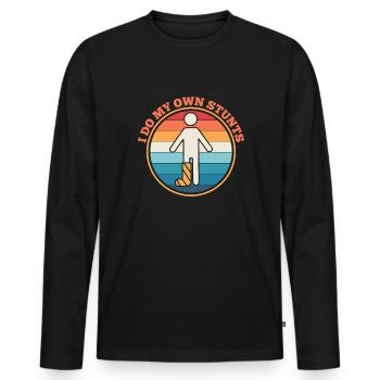 Extremsport Lustiges Sportler Geschenk - Männer Premium Bio Langarmshirt - Schwarz - Vorne - Nico (187cm)