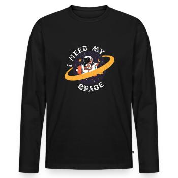 Astronaut Raumfahrt Weltall - Männer Premium Bio Langarmshirt - Schwarz - Vorne - Nico (187cm)