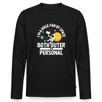 Weltall Astronaut Raumfahrt - Männer Premium Bio Langarmshirt - Schwarz - Vorne - Nico (187cm)