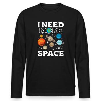Raumfahrt Astronaut Weltall Planeten - Männer Premium Bio Langarmshirt - Schwarz - Vorne - Nico (187cm)