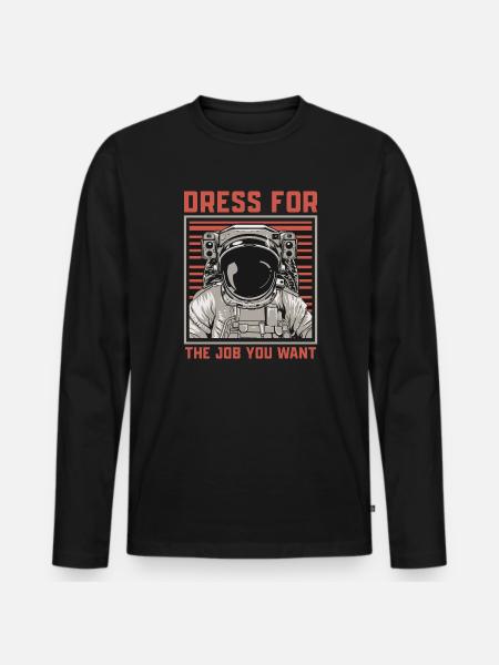 Astronaut Raumfahrt Geschenk - Männer Premium Bio Langarmshirt - Schwarz