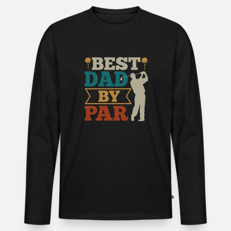 Papa Golfer Golf - Männer Premium Bio Langarmshirt - Schwarz
