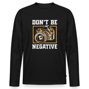 Photograph Kamera Photographie - Männer Premium Bio Langarmshirt - Schwarz - Vorne - Nico (187cm)
