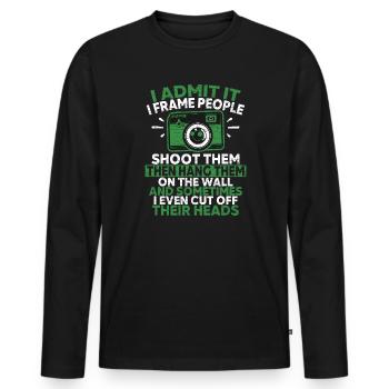 Kamera Photograph Photographie - Männer Premium Bio Langarmshirt - Schwarz - Vorne - Nico (187cm)