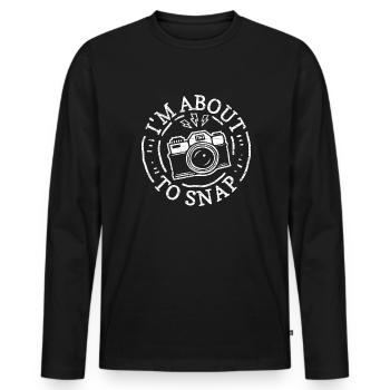 Photograph Kamera Photographie - Männer Premium Bio Langarmshirt - Schwarz - Vorne - Nico (187cm)