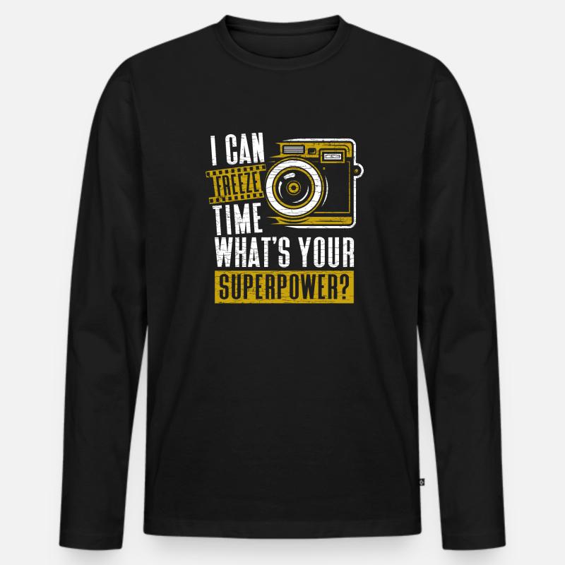 Fotografie Kamera Fotograf - Männer Premium Bio Langarmshirt - Schwarz