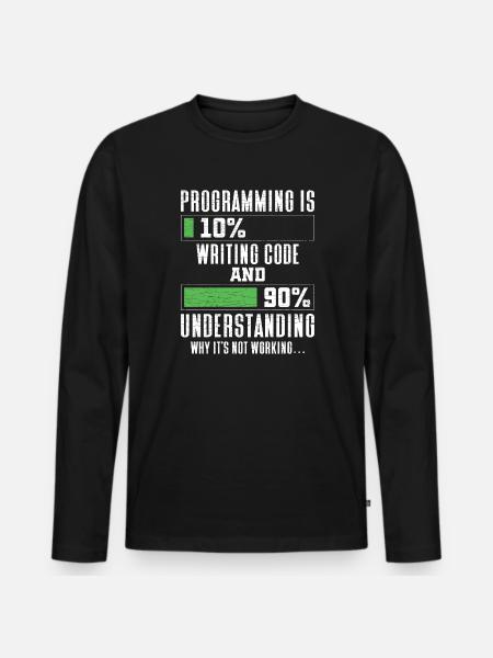 Programmierer Informatiker Coder - Männer Premium Bio Langarmshirt - Schwarz