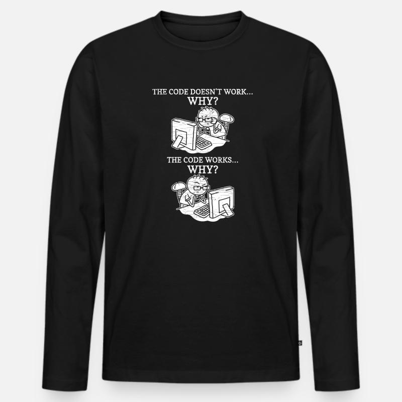 Programmierer Coder Informatiker - Männer Premium Bio Langarmshirt - Schwarz