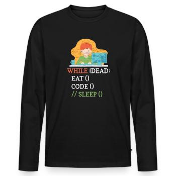 Programmierer Computer Informatiker Coder - Männer Premium Bio Langarmshirt - Schwarz - Vorne - Nico (187cm)