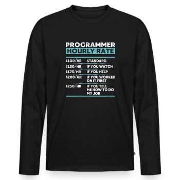 Programmierer Coder Informatiker - Männer Premium Bio Langarmshirt - Schwarz - Vorne - Nico (187cm)