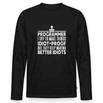 Informatiker Programmierer Coder - Männer Premium Bio Langarmshirt - Schwarz - Vorne - Nico (187cm)