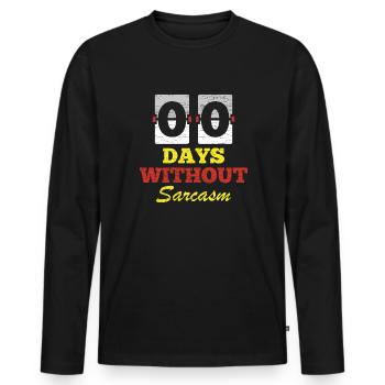 Sarkasmus Sarkastischer Humor - Männer Premium Bio Langarmshirt - Schwarz - Vorne - Nico (187cm)