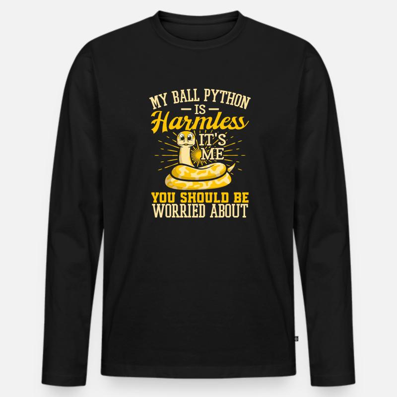Königspython Schlange Python - Männer Premium Bio Langarmshirt - Schwarz