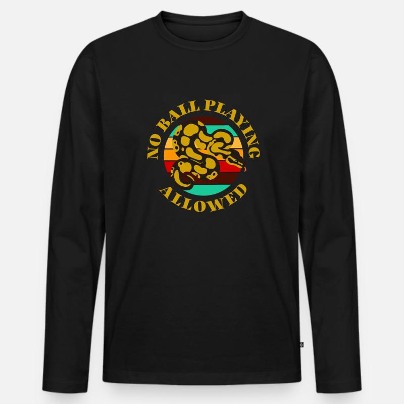 Ball Python Königspython Schlange - Männer Premium Bio Langarmshirt - Schwarz
