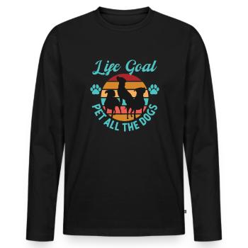 Hundeliebhaber Geschenk Hundehalter - Männer Premium Bio Langarmshirt - Schwarz - Vorne - Nico (187cm)