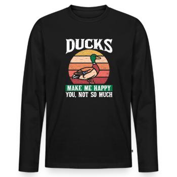 Ente Retro Entchen - Männer Premium Bio Langarmshirt - Schwarz - Vorne - Nico (187cm)