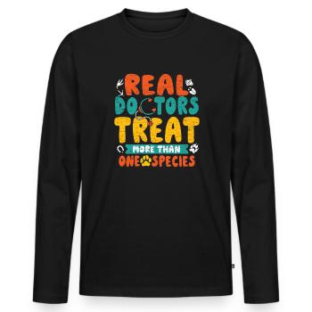 Veterinär Tiermedizin Tierarzt - Männer Premium Bio Langarmshirt - Schwarz - Vorne - Nico (187cm)
