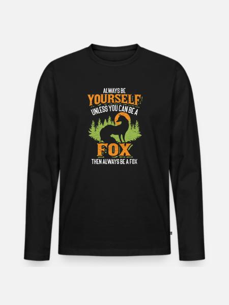 Fuchs Füchse - Männer Premium Bio Langarmshirt - Schwarz