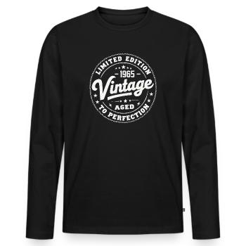Légende depuis 1965 Génial depuis 1965 Retro 1965 - T-shirt manches longues Premium bio Homme - noir - Devant - Nico (187cm)