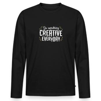 Do Something Creative Everyday - Designer - Men's Premium Organic Long Sleeve Shirt - black - Front - Nico (187cm)