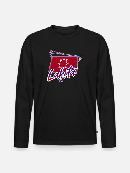 Lakota - Männer Premium Bio Langarmshirt - Schwarz