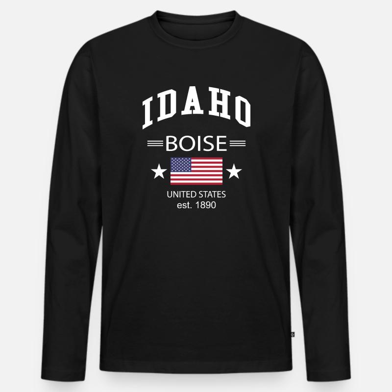 Idaho - Männer Premium Bio Langarmshirt - Schwarz