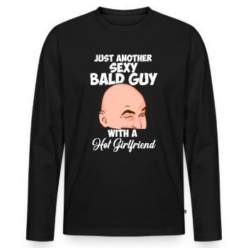 Just another sexy bald guy with hot girl baldness - Men's Premium Organic Long Sleeve Shirt - black - Front - Nico (187cm)