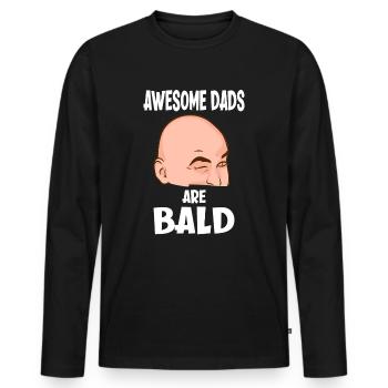 Awesome Dads Are Bald Vater Mit Glatze - Männer Premium Bio Langarmshirt - Schwarz - Vorne - Nico (187cm)