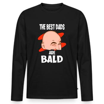 The Best Dads Are Bald Vater Mit Glatze - Männer Premium Bio Langarmshirt - Schwarz - Vorne - Nico (187cm)