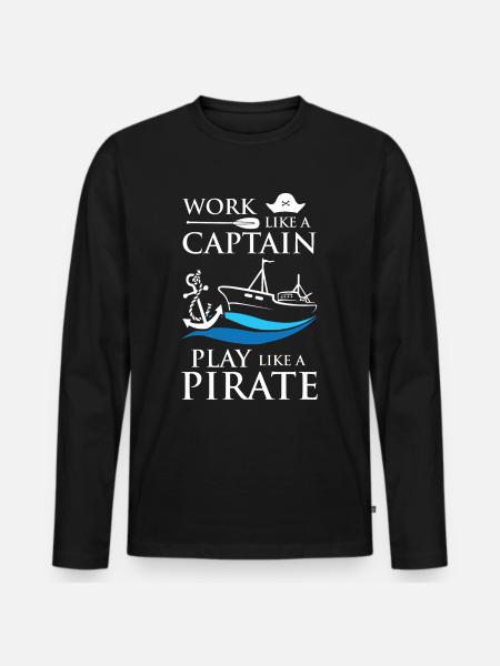 Captain Pirates - Men's Premium Organic Long Sleeve Shirt - black