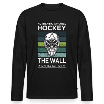 Hockey le mur - T-shirt manches longues Premium bio Homme - noir - Devant - Nico (187cm)