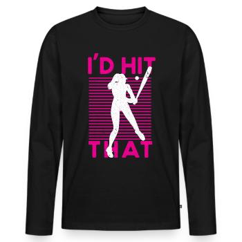 Baseball Baseball Bat Baseball Player - Men's Premium Organic Long Sleeve Shirt - black - Front - Nico (187cm)
