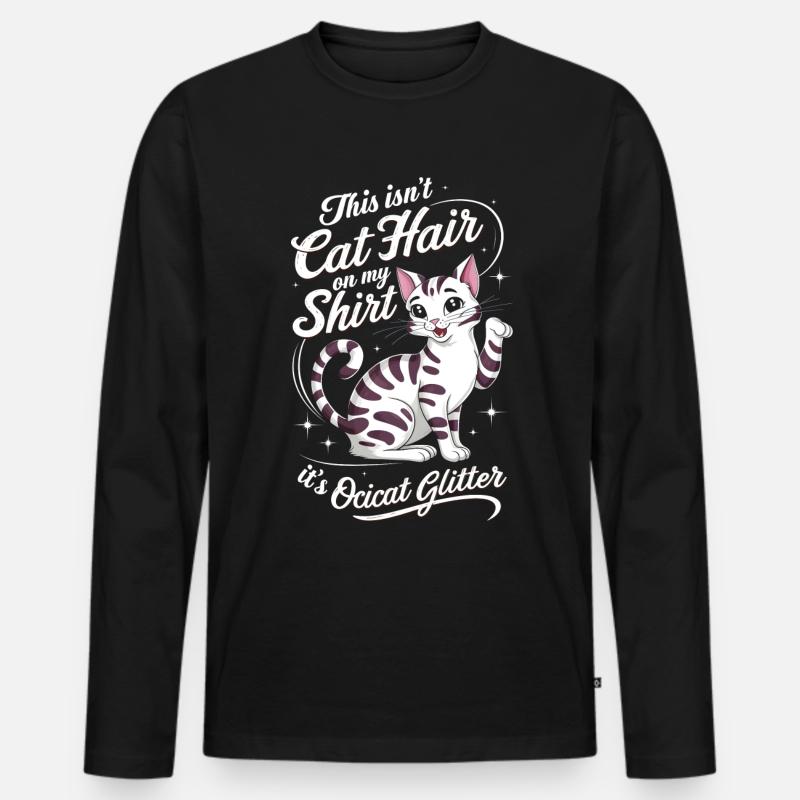 Katze Ocicat Geschenk - Männer Premium Bio Langarmshirt - Schwarz