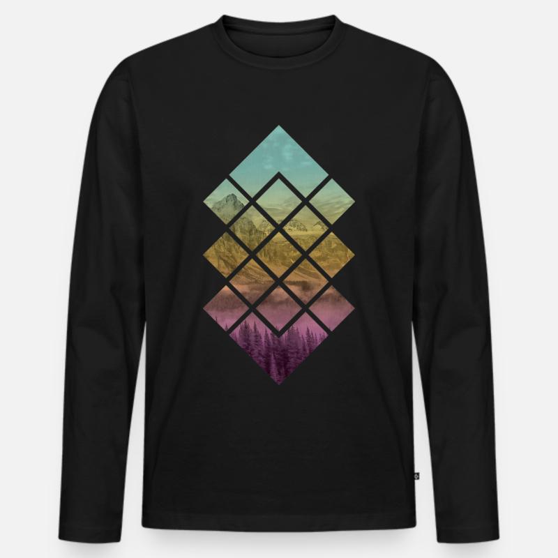 Landscape mode - Männer Premium Bio Langarmshirt - Schwarz