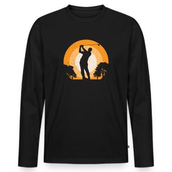 Golf the Course! - Men's Premium Organic Long Sleeve Shirt - black - Front - Nico (187cm)