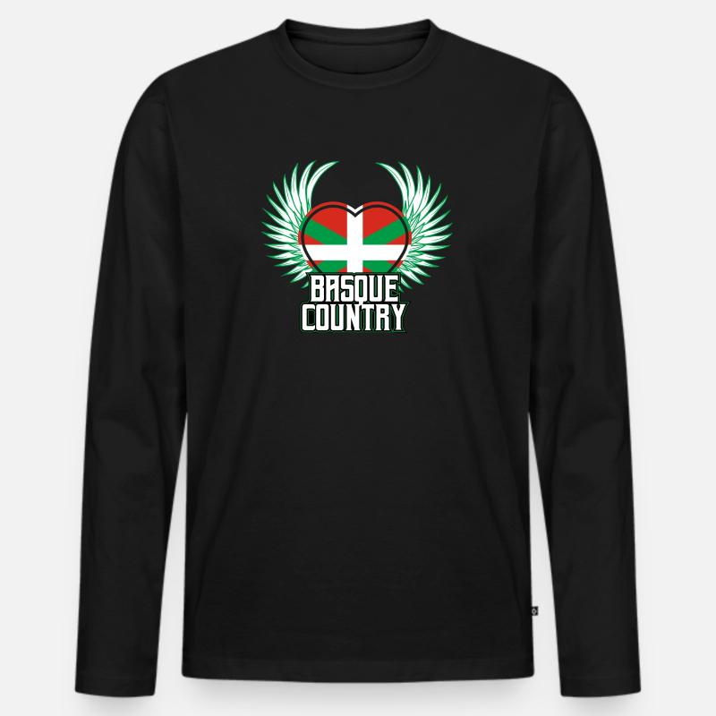 Baskenland - Männer Premium Bio Langarmshirt - Schwarz