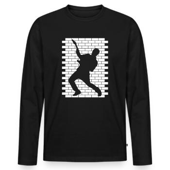 Guitarist on the wall | Guitar, Music, Concert - Men's Premium Organic Long Sleeve Shirt - black - Front - Nico (187cm)