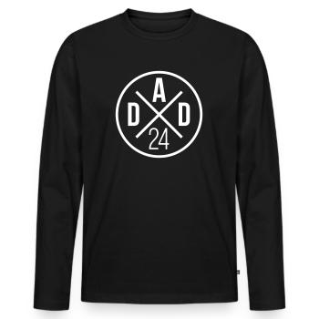 Dad 24 Vater Baby Papa 2024 - Männer Premium Bio Langarmshirt - Schwarz - Vorne - Nico (187cm)