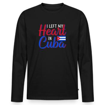Cuba - Men's Premium Organic Long Sleeve Shirt - black - Front - Nico (187cm)
