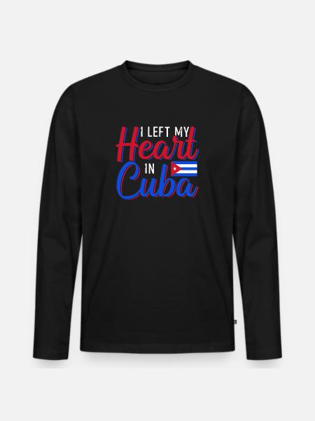 Cuba - Men's Premium Organic Long Sleeve Shirt - black