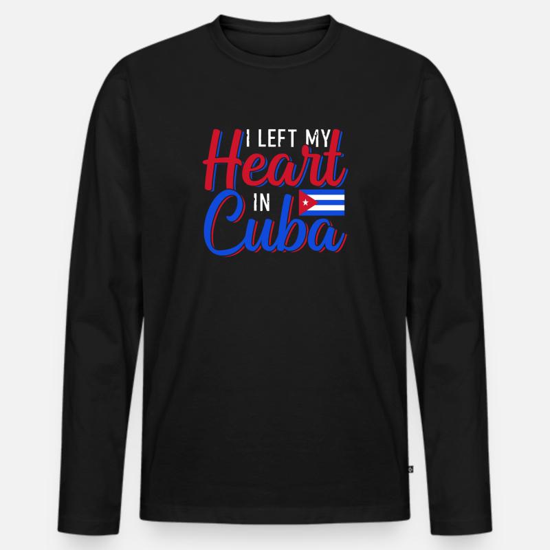 Kuba - Männer Premium Bio Langarmshirt - Schwarz