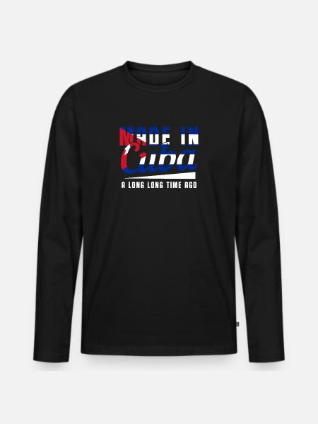 Cuba - Men's Premium Organic Long Sleeve Shirt - black