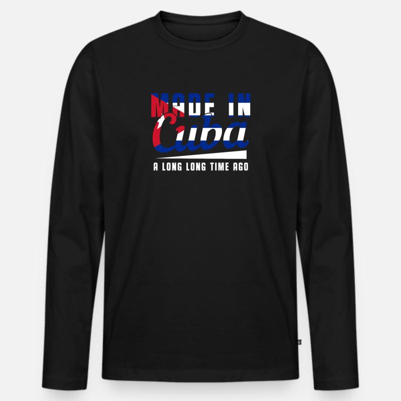 Kuba - Männer Premium Bio Langarmshirt - Schwarz