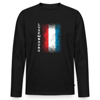 Luxembourg - Men's Premium Organic Long Sleeve Shirt - black - Front - Nico (187cm)