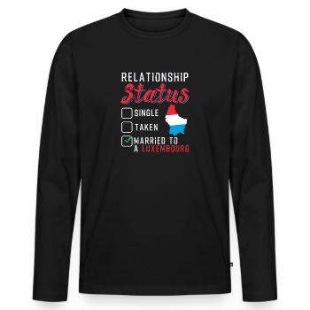 Luxembourg - Men's Premium Organic Long Sleeve Shirt - black - Front - Nico (187cm)