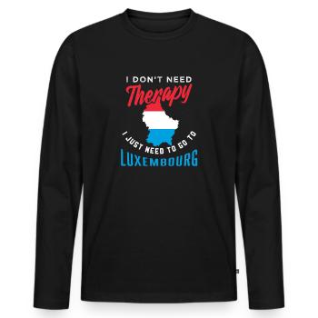 Luxembourg - Men's Premium Organic Long Sleeve Shirt - black - Front - Nico (187cm)