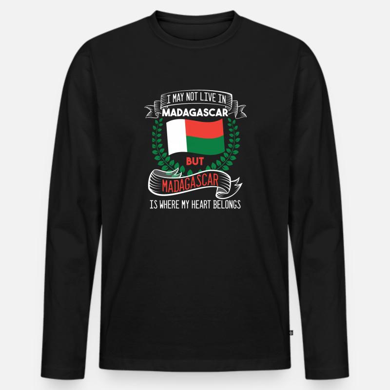 Madagaskar - Männer Premium Bio Langarmshirt - Schwarz