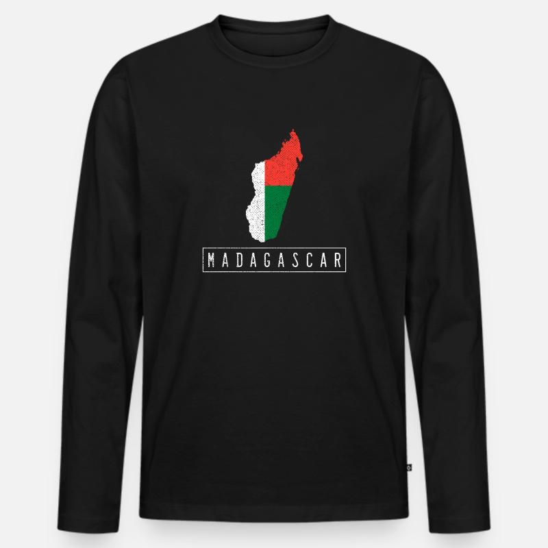Madagaskar - Männer Premium Bio Langarmshirt - Schwarz