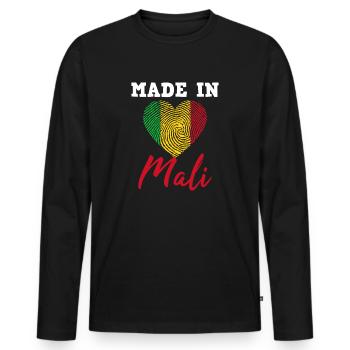 Mali - Männer Premium Bio Langarmshirt - Schwarz - Vorne - Nico (187cm)