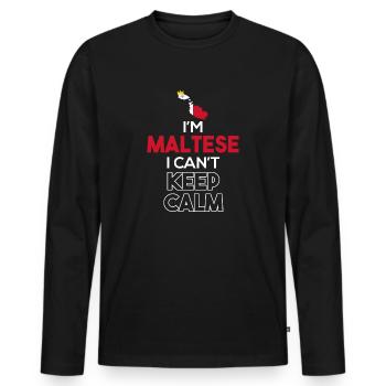 Malte - T-shirt manches longues Premium bio Homme - noir - Devant - Nico (187cm)